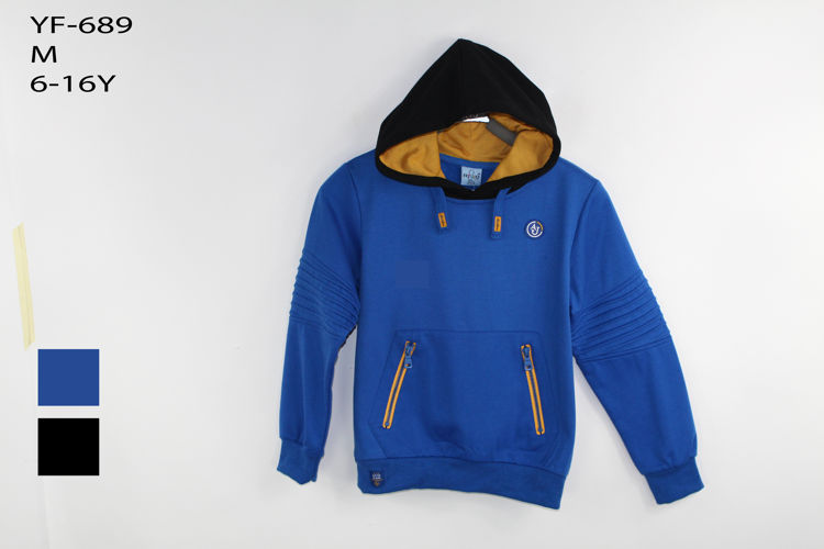 Picture of YF689 BOYS WINTER THERMAL HOODIE WITH TWO ZIP UP POCKETS